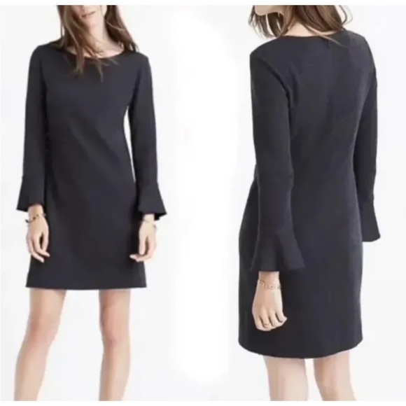 Madewell Dresses & Skirts - Madewell Charcoal Heather Gray Long bell sleeve Knit Tunic Dress Size M